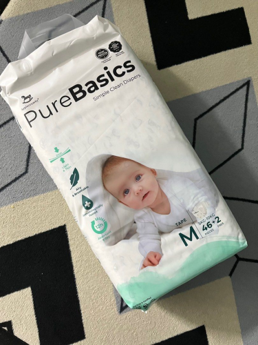 Bỉm tã dán ngày đêm Applecrumby Purebasics Diapers Tape size M - 46+2 miếng (5-10kg) photo review