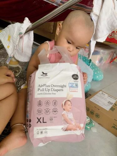 Bỉm tã quần đêm Applecrumby Airplus Overnight Mini Pull Ups size XL - 17 miếng (12 - 18kg) photo review