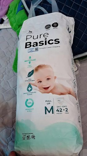 Bỉm tã quần ngày đêm Applecrumby Purebasics Diapers Pull Ups size M - 42+2 miếng (5-10kg) photo review